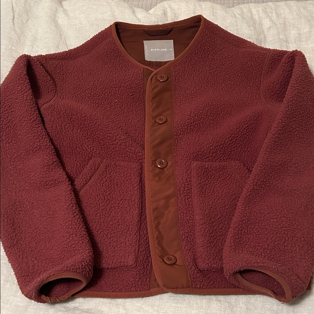 Everlane Rust Fleece Jacket